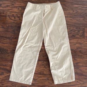 Crop semi wide flare tan pants